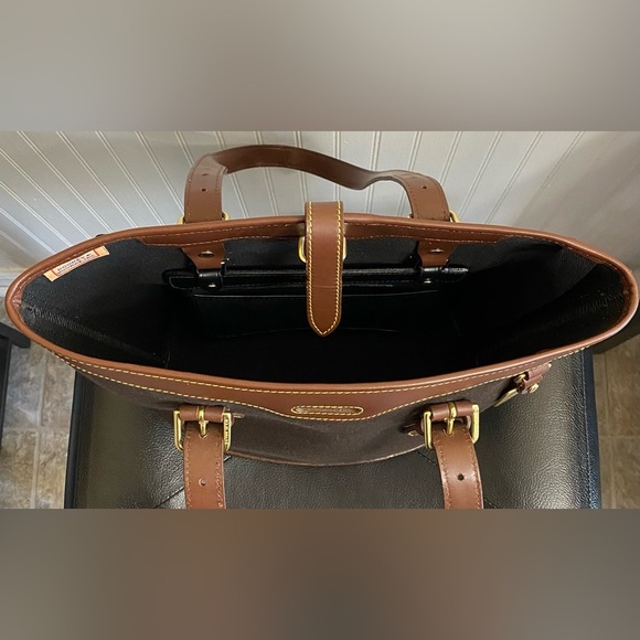 Dooney & Bourke Vintage Canvas Leather Bucket Tote - Picture 5 of 11